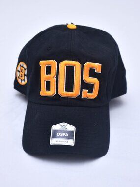 Boston Bruins Baseball Hat. BOS and Logo OSFA Adjustable.
